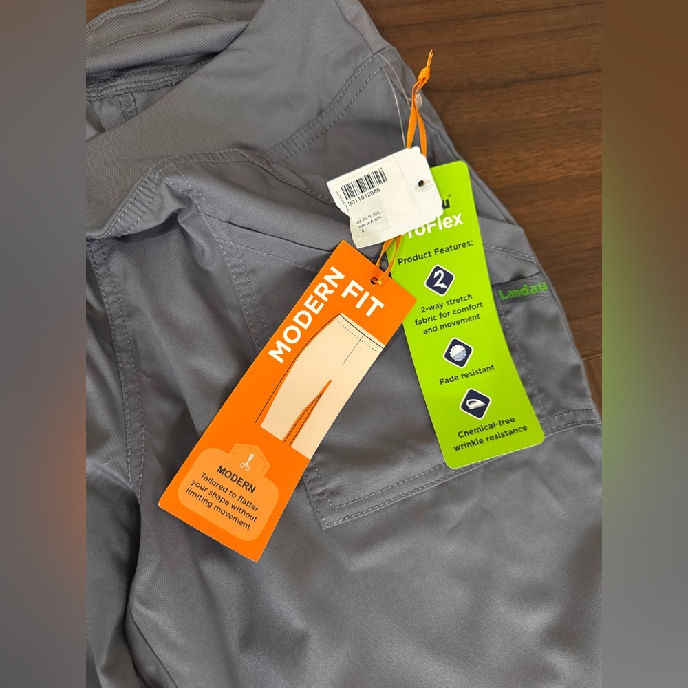 Landau Proflex Scrub Pants Womens Sz S grey Modern Fit Wrinkle Resistant NWT - Picture 7 of 8